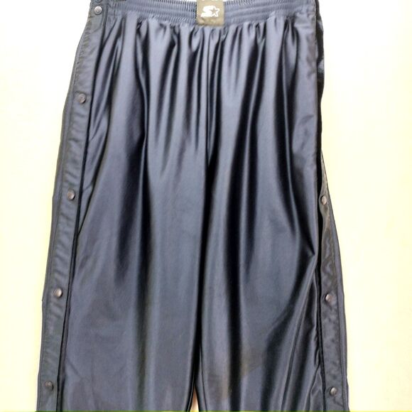VTG Starter Sweat Pants Mens M Blue Reversible Break Tear Away Satin Warm Up Y2K - Picture 6 of 11